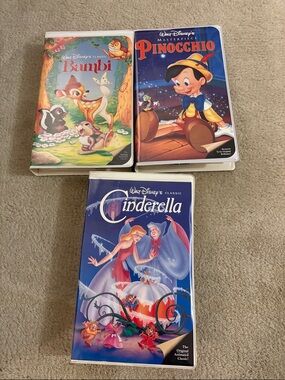 Disney Classic VHS Set - Bambi, Pinocchio, Cinderella
